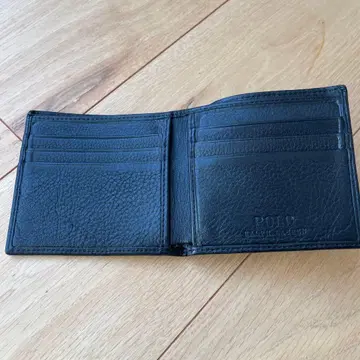 랄프 로렌 이단 접이식 지갑 블랙 가죽