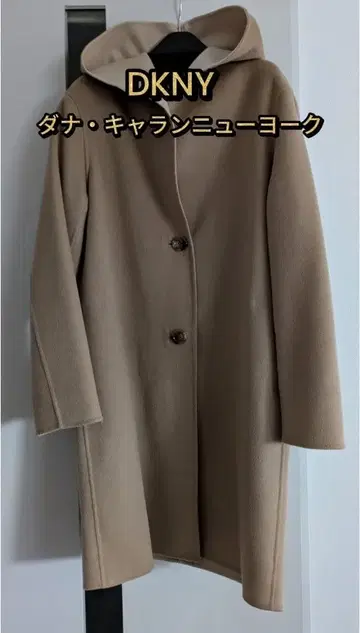 DKNY 후드 부착 캐시미어 혼방 코트