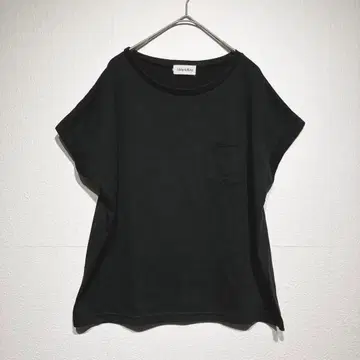 Libby&Rose 블랙 T셔츠 루즈핏 가슴 포켓 심플 노멀코어