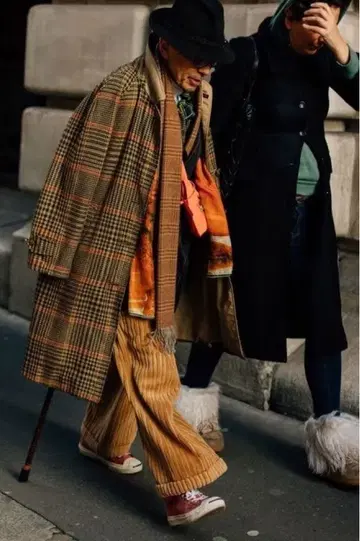 no brand 유럽 구제 의류 체크 코트