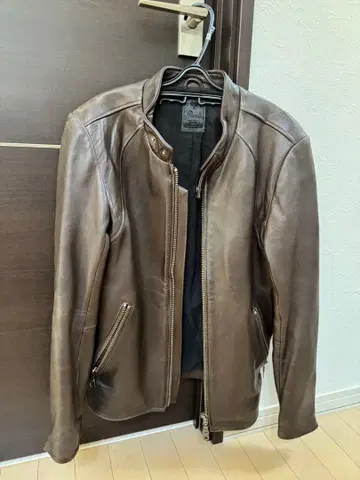 Puret 브라운 가죽 라이더 자켓 M 사이즈