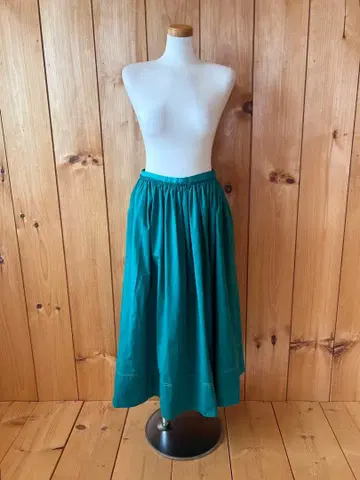 yori/요리/롱 스커트/그린/그린/38/M/코튼 x 화학 섬유