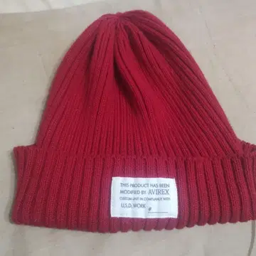 AVIREX 빨간색 니트 모자 커스텀 유닛
