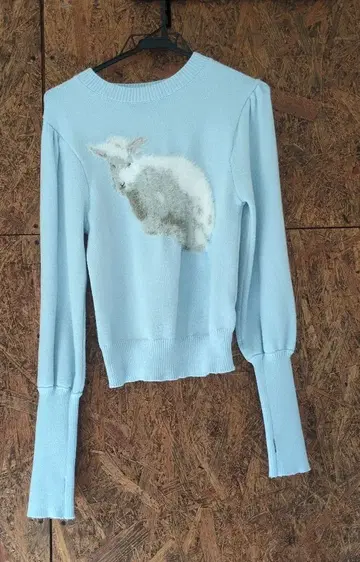 merry jenny 코히츠지 자카드 니트 블루