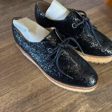 통굽 글리터 레이스업 슈즈