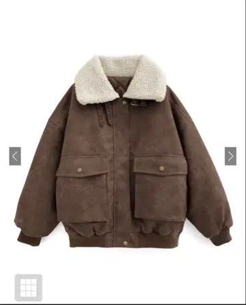 브라운 스웨이드풍 무스탕 코트 GRL