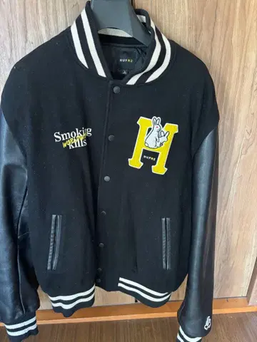 HUF x FR2 바시티 자켓 블랙