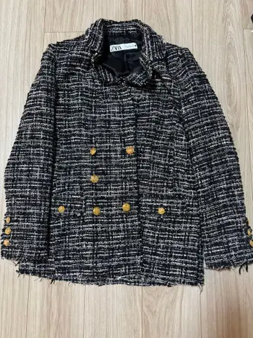 ZARA 더블 브레스트 트위드 자켓