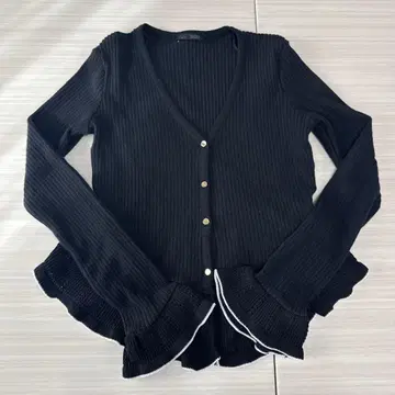 ZARA 블랙 니트 리브 가디건