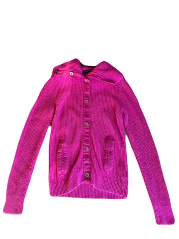 랄프 로렌 카라 부착 니트 핑크 가디건