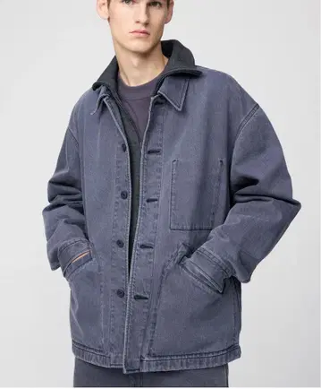 [ 완판템 ] UNIQLO U 오버 사이즈 컬러 데님 자켓 M 그레이