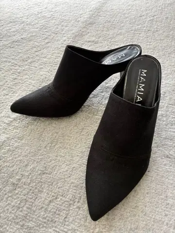 MAMIAN 스웨이드 하이힐 뮬