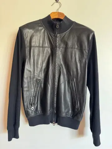 GARRETT 가죽 니트 자켓