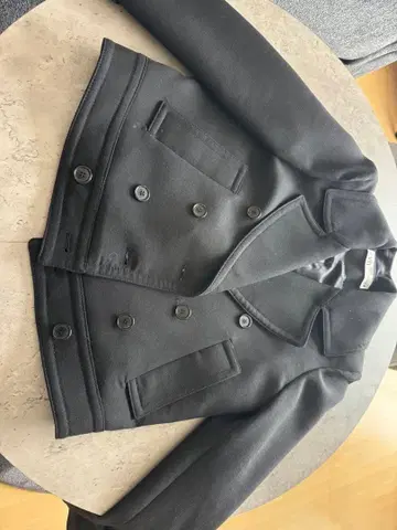 ZARA 블랙 더블 브레스트 피코트