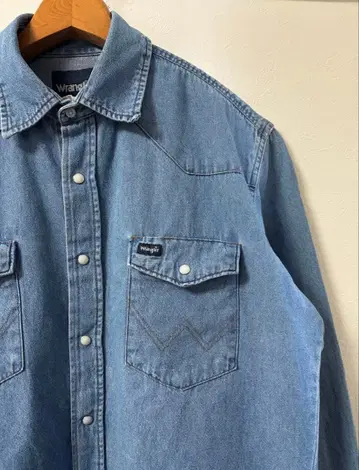 새상품급 중고 Wrangler 웨스턴 데님 셔츠 미국 기획