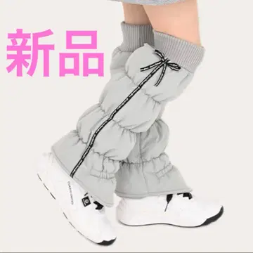 [ 새상품 ] 쿠알토 유나이티드 사이드 리본 레그 워머 / 라이트 그레이