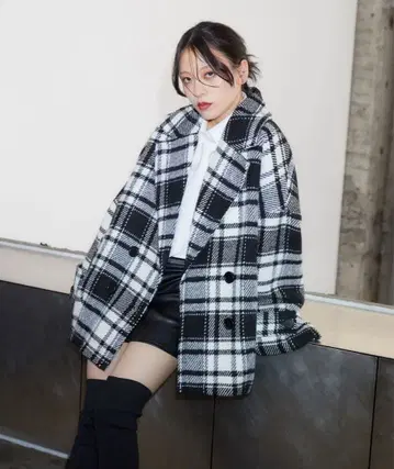 ENVYM 체크 코쿤 코트