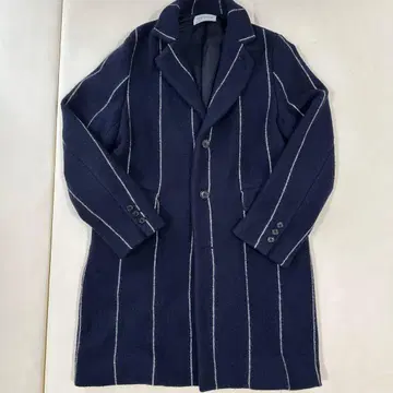 TOMORROWLAND 네이비 스트라이프 체스터 코트