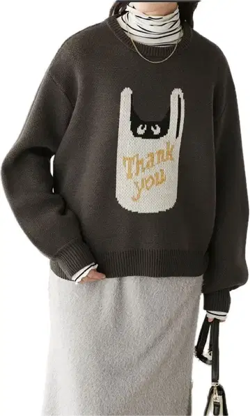 BONLECILL 쇼핑 몬스터 자카드 니트 풀오버