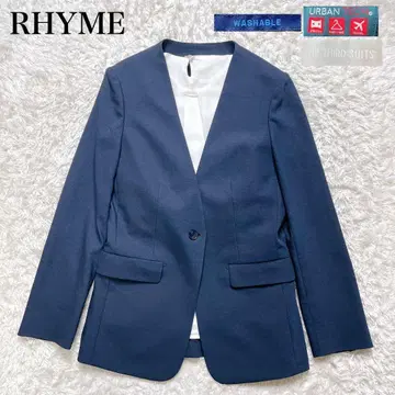 새상품급 라임 노카라 자켓, 주름 방지, 스트레치, 워셔블, 최근 모델