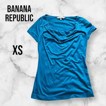 바나나리퍼블릭 드레이프 반팔 T셔츠 블루 파랑 긴 길이 [ 새상품급 ]