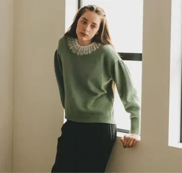 unminou 앙미누 튤 레이스 니트 그린