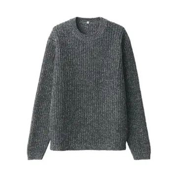 다크 그레이 리브 니트 스웨터