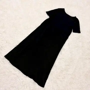 FREAK'S STORE 리브 반팔 원피스 블랙 롱 기장 캐주얼