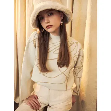 eimy istoire 페이스 섀도우 자카드 니트 새상품