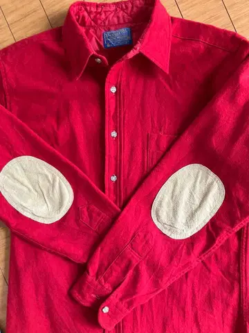 Pendleton 레드 셔츠 M 엘보 패치 포함