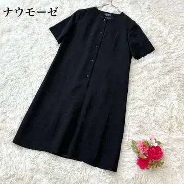 나우모제 블랙 원피스 반팔 예복 상복 관혼상제 포멀 무지