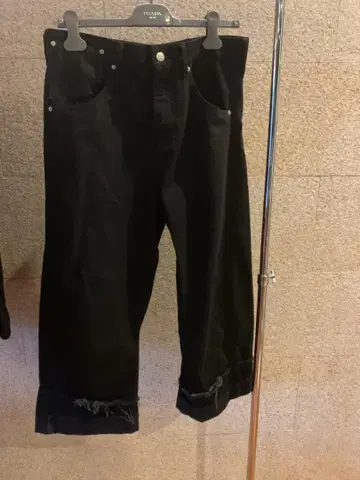 블랙 플레어 데님 팬츠 S