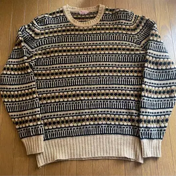 70s 80s JAEGER 페이아일 패턴 니트 스코틀랜드제