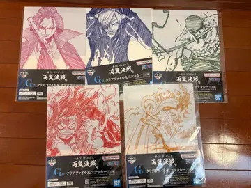 원피스 제일복권 양익결전 클리어 파일 & 스티커 세트 5종