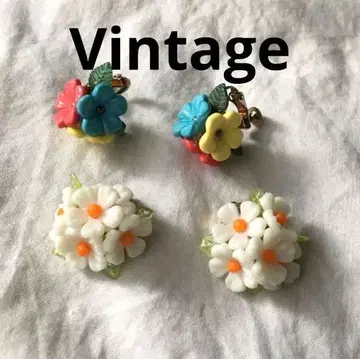 빈티지 플라워 모티브 레트로 귀찌 묶음 판매 아크릴