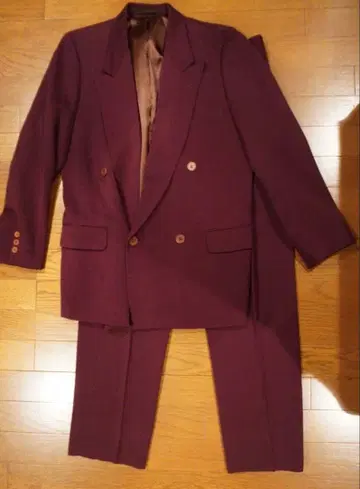 버건디 테일러드 자켓 슬랙스 셋업 와인 레드