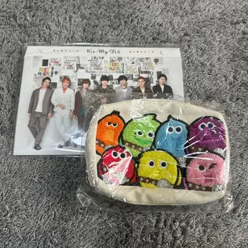 Kis-My-Ft2 컬러풀 캐릭터 자수 파우치