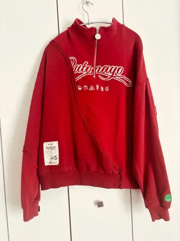 하프 집 스웨트 (레드) M 사이즈 계속 한밤중이면 좋을 텐데.