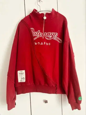 하프 집 스웨트 (레드) M 사이즈 계속 한밤중이면 좋을 텐데.