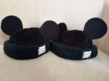 디즈니 미키 팬캡 2개 세트 코듀로이 보아