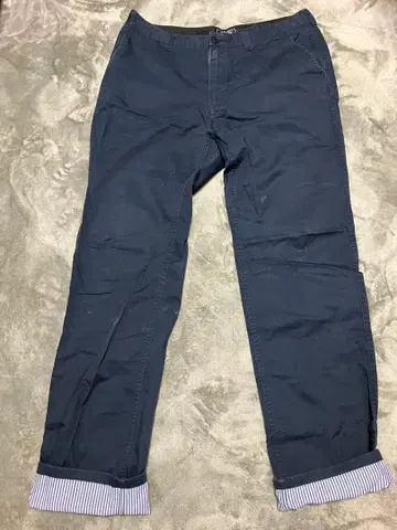 BEAMS 네이비 치노 팬츠 L 사이즈