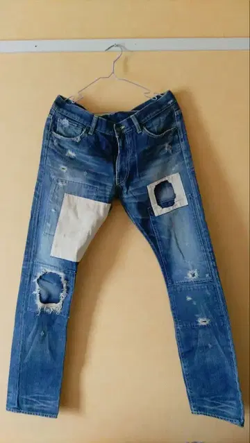 PLEIN 플레인 PL09AW-DP05 데미지 리페어 데님 블루