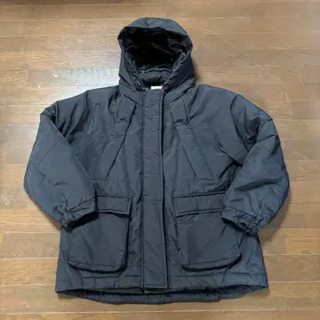 LOWRYSFARM 에어 써멀 후드 블루종 충전솜 다운 자켓 블랙 F