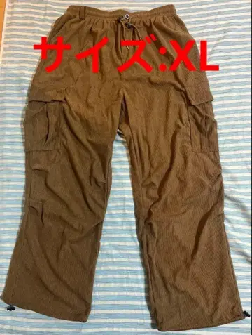 현품 한정 카고 팬츠 브라운 코듀로이 XL 루즈핏 남성용 착용감