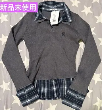 미사용 새상품 레이어드 스타일 니트 스쿨 걸 스타일