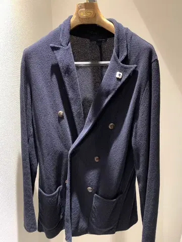 LARDINI 네이비 더블 브레스트 자켓