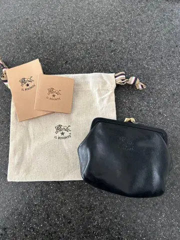 IL BISONTE 블랙 코인 케이스 가마구치