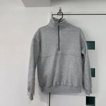 미사용 그레이 하프 지퍼 맨투맨 트레이닝복 XS 그레이 속기모