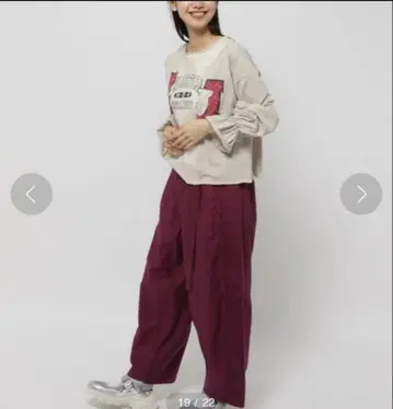 완판템 niko and - 벨트 x 라벨 포켓 팬츠 퍼플 보라색 L