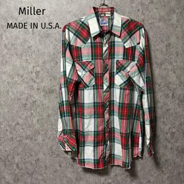 Miller USA제 웨스턴 체크 셔츠 성조기 택 구제 의류